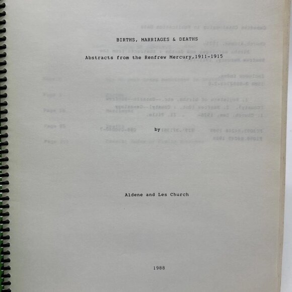 Births Marriages & Deaths Renfrew Mercury 1871-1915 by Aldene & Les Church - Picture 7 of 7